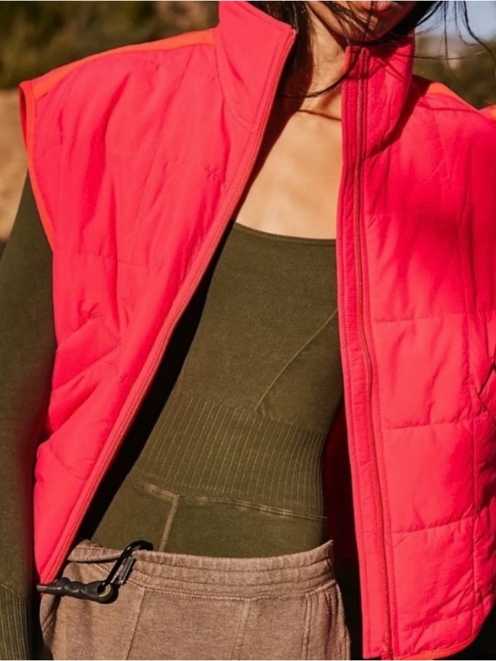 Free People Movement Pippa Packable Puffer Vest in a vibrant hot pink, XS, NWT